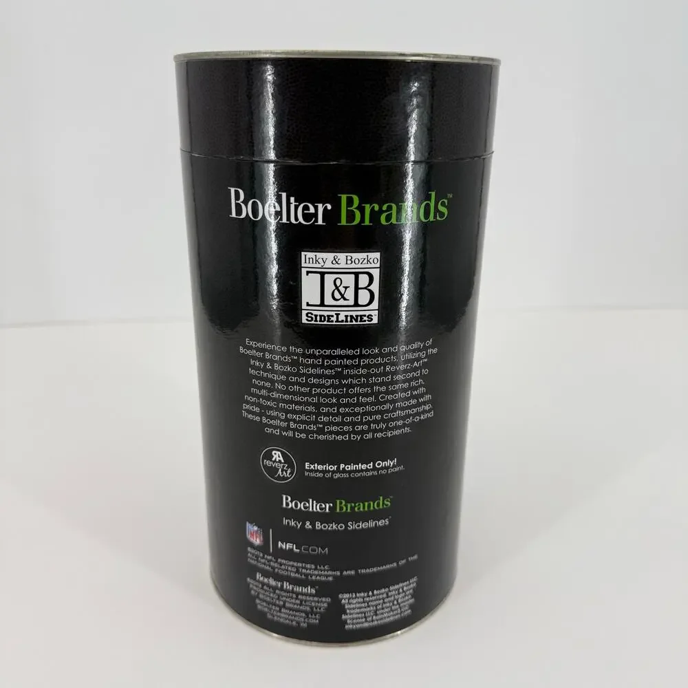 NFL Super Bowl XLVIII Hand Painted 32 oz Wine Glass NY NJ 2014